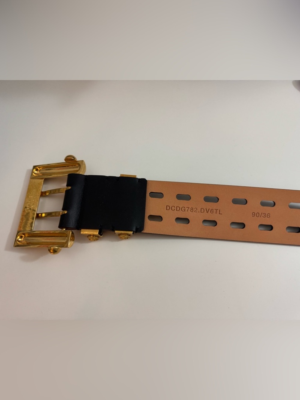 Versace Square Buckle Leather Belt - Picture 7 of 9